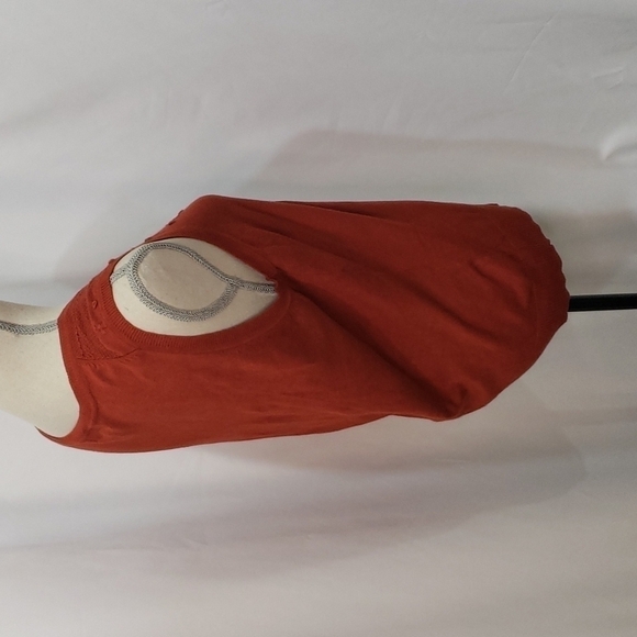 JESSICA Knit Pointelle Burnt Orange Sweater Vest - Picture 4 of 7